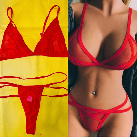“RED” LINGERIE TWO PIECE SET